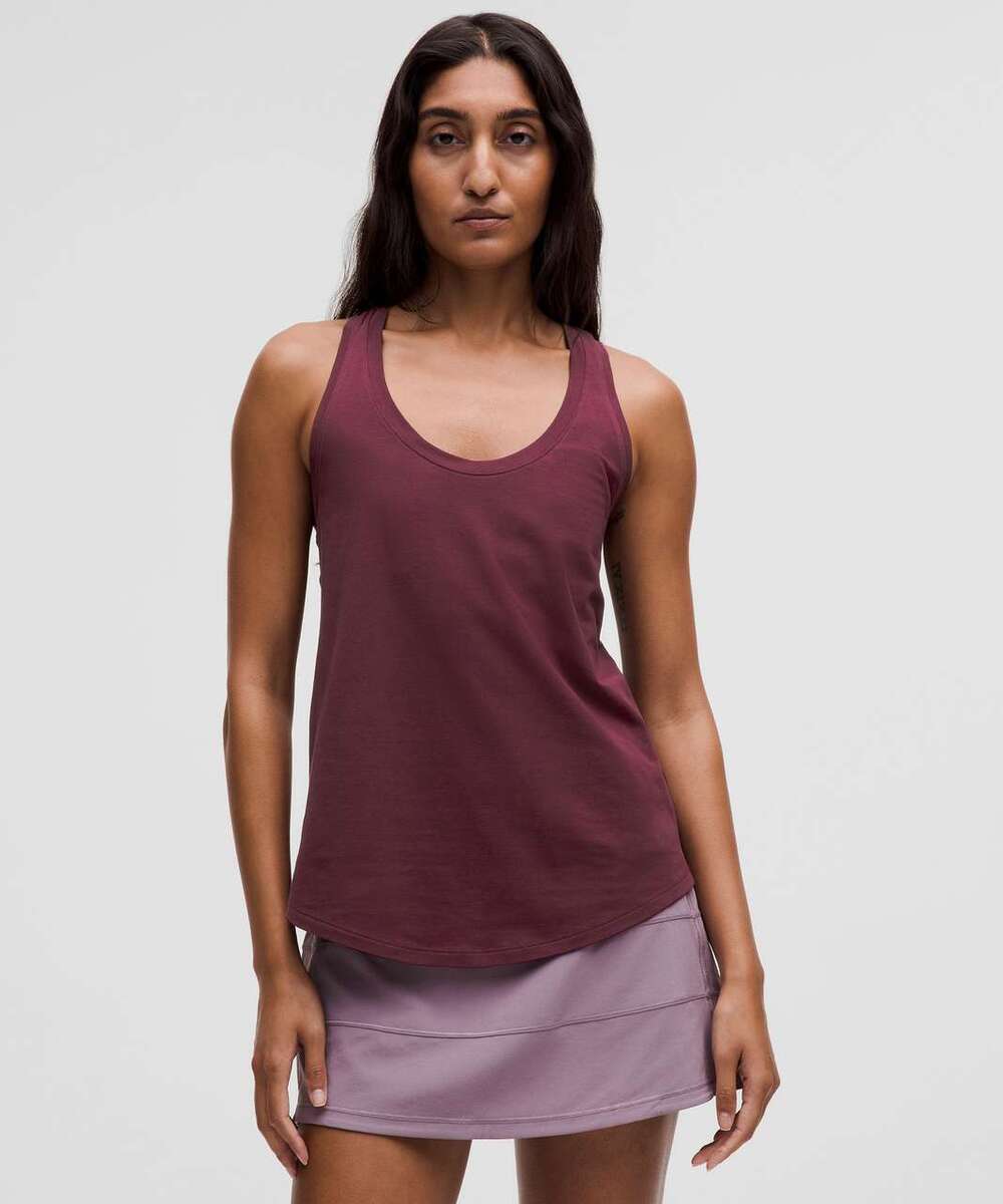 Lululemon Love Tank Top Garnet Red Maroon Size 4 Cotton Racerback